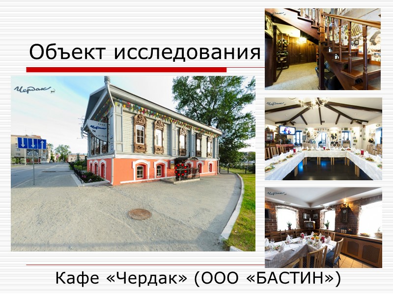 Объект исследования Кафе «Чердак» (ООО «БАСТИН»)